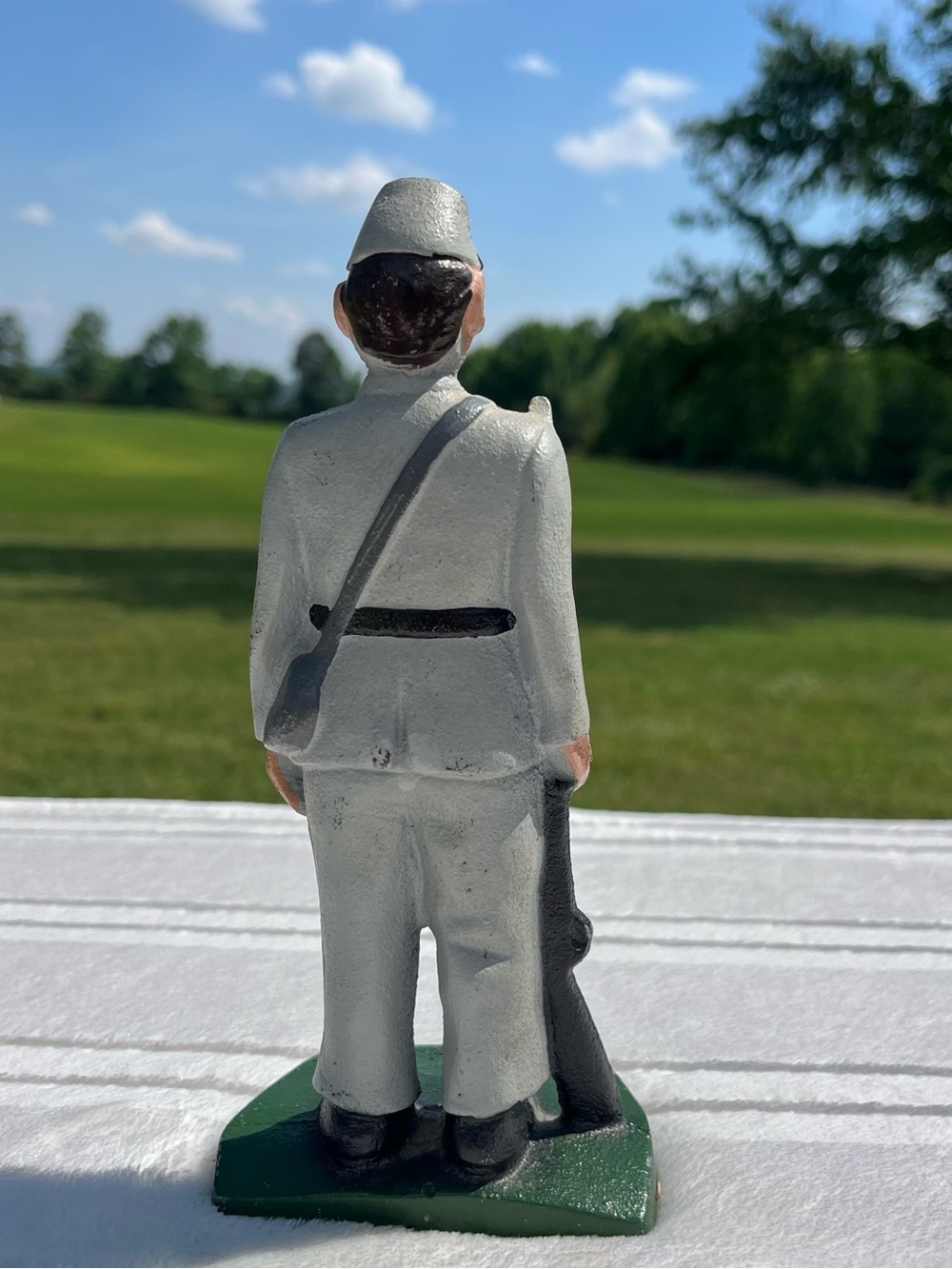 1970s Vintage Cast Iron Confederate Soldier Figurine (Handmade) - Picture 3 of 6
